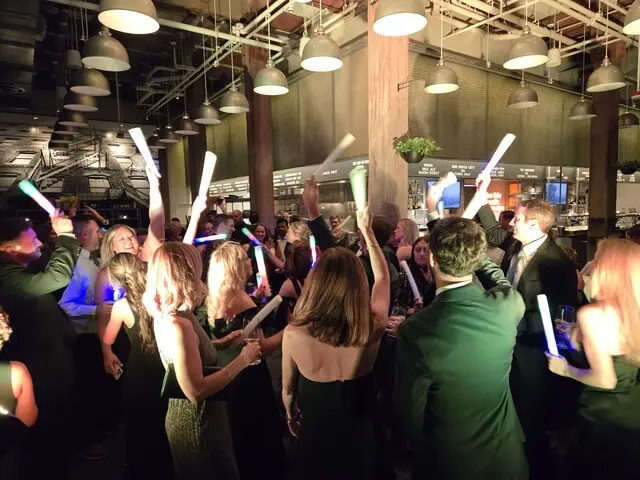 Packed dance floor at Boston wedding
