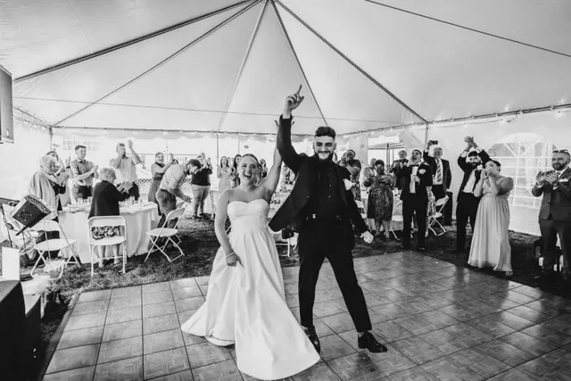 Grand entrance at Connecticut wedding
